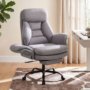 400 LBS Ergonomic Big and Tall Office Chair with Faux Leather-Gray