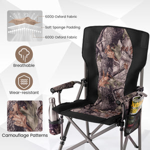 400 LBS Support Folding Camping Chair with Covers-Black