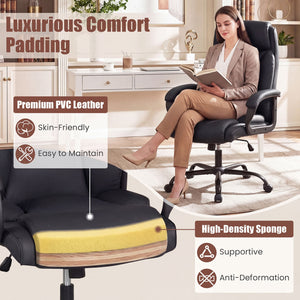 400 Pounds Big and Tall Adjustable High Back Leather Office Chair