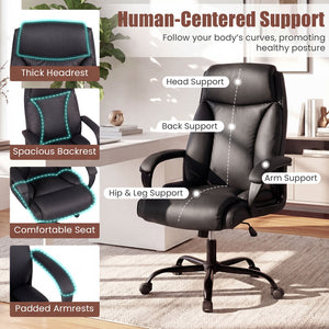 400 Pounds Big and Tall Adjustable High Back Leather Office Chair