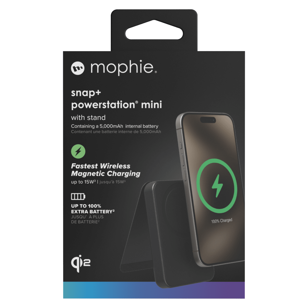 mophie Snap Plus Qi2 Universal Portable Battery with Stand 5,000 mAH by mophie