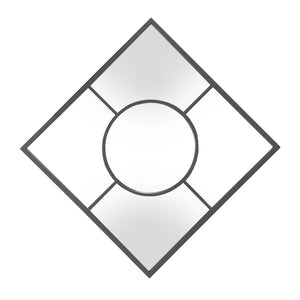 24" Graphite Metal Square Framed Accent Mirror