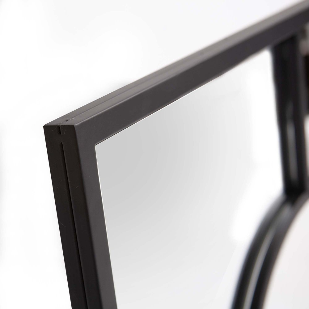 24" Graphite Metal Square Framed Accent Mirror