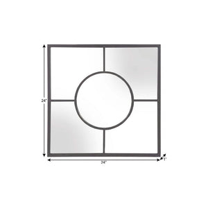 24" Graphite Metal Square Framed Accent Mirror