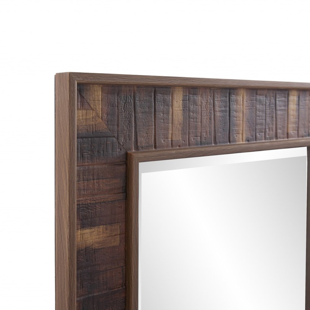 60" Brown Framed Full Length Hanging Mirror