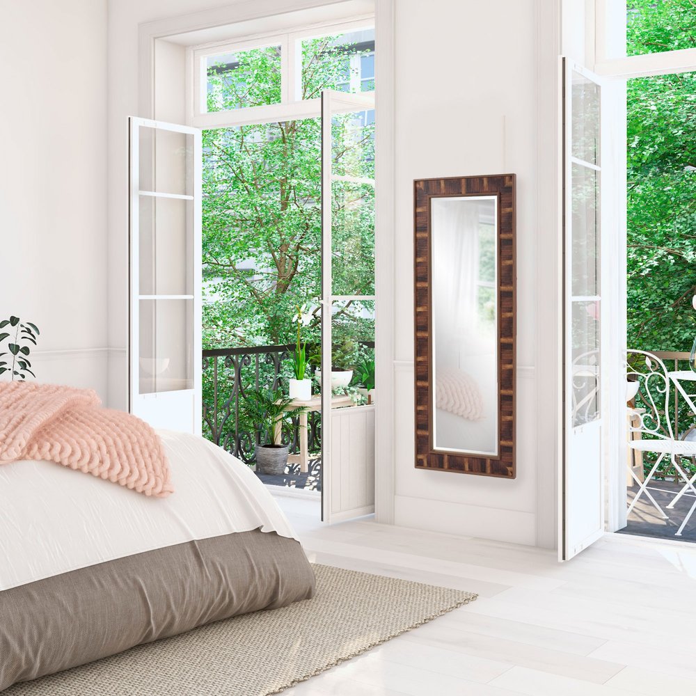 60" Brown Framed Full Length Hanging Mirror