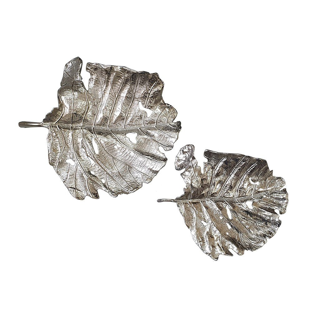 Set of Two Gray Aluminum Novelty Hanging Dimensional Sculpture