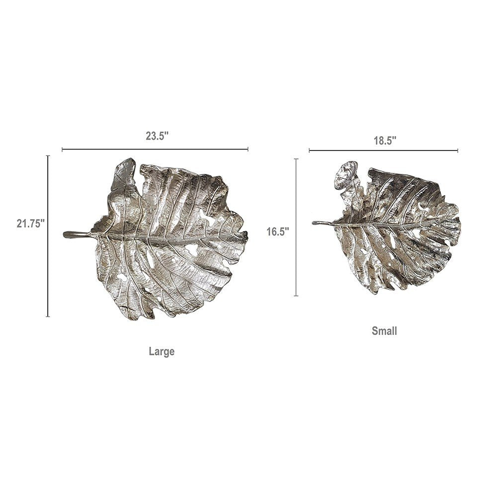 Set of Two Gray Aluminum Novelty Hanging Dimensional Sculpture