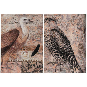 Set of Two Brown Wood Framed Art
