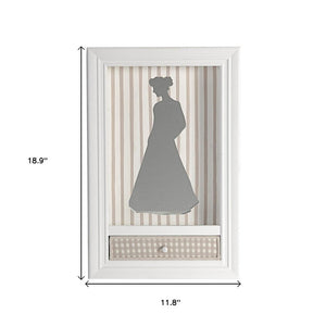 19" X 12" White Glass And Wood Mother Framed Art