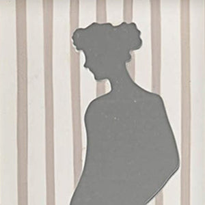 19" X 12" White Glass And Wood Mother Framed Art