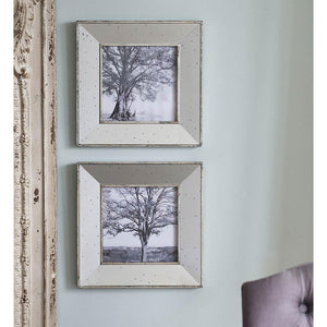 Set of Two Gray Square Framed Art