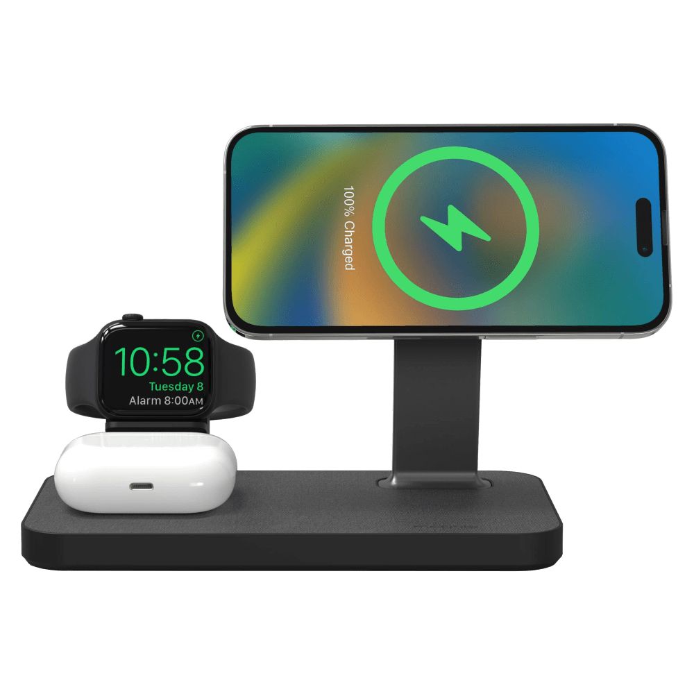mophie Snap Plus MagSafe 3 in 1 Wireless Charging Stand Black by mophie