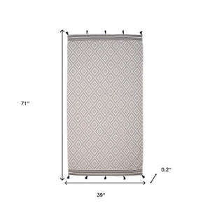 Gray Tribal Design Turkish Towel Beach Blanket