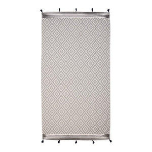Gray Tribal Design Turkish Towel Beach Blanket