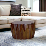 29" Brown Solid Wood Octagon Coffee Table