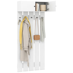 Entryway Wall Coat Rack Wall Mounted Coat Clothes Rack-White