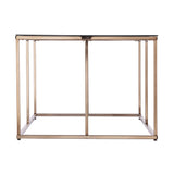 42" Clear and Champagne Glass and Metal Coffee Table