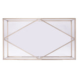 42" Clear and Champagne Glass and Metal Coffee Table