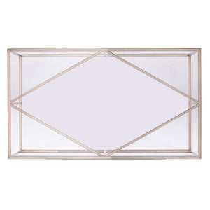 42" Clear and Champagne Glass and Metal Coffee Table
