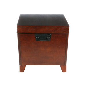 39" Brown Wood With Iron Trunk Coffee Table
