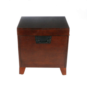 39" Brown Wood With Iron Trunk Coffee Table