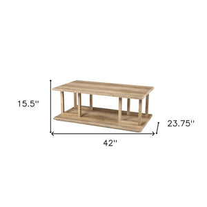 42" Natural Wood Coffee Table