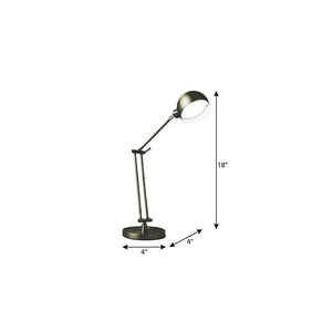 Shiny Satin Brass LED Adjustable Desk Lamp