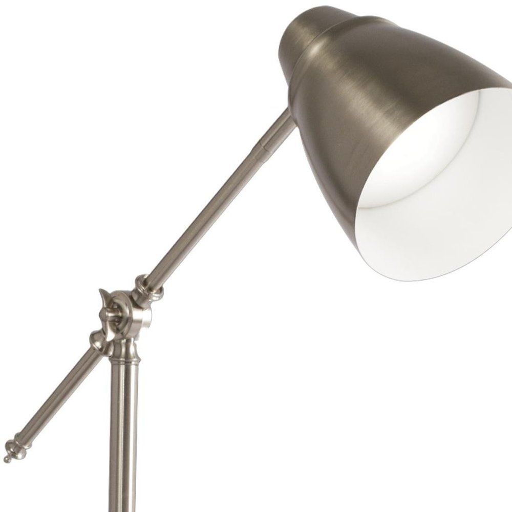 Brushed Silver LED Adjustable Desk Lamp