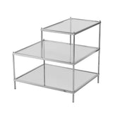 24" Silver And Clear Glass Mirrored End Table