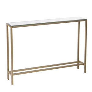 36" Silver and Gold Mirrored Glass Console Table