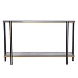 50" Smoky Black and Champagne Mirrored Glass Console Table With Shelf