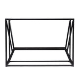 42" Black Glass Frame Console Table With Shelves