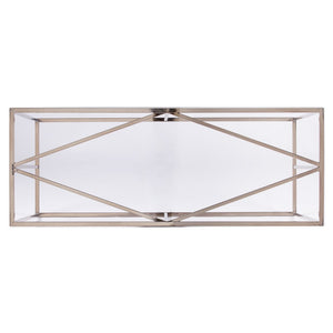42" Clear and Gold Glass and Metal Frame Console Table