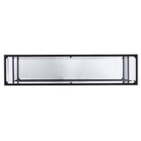 52" Clear and Black Glass Mirrored Sled Console Table With Shelves