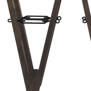 46" Clear Gray and Brown Glass and Solid Wood Abstract Console Table
