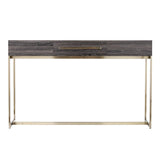 48" Gray and Gold Frame Console Table And Drawers