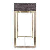 48" Gray and Gold Frame Console Table And Drawers