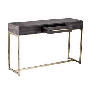 48" Gray and Gold Frame Console Table And Drawers
