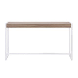54" Gray Brown and White Sled Console Table