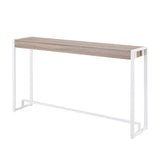 54" Gray Brown and White Sled Console Table