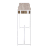 54" Gray Brown and White Sled Console Table