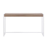 54" Gray Brown and White Sled Console Table