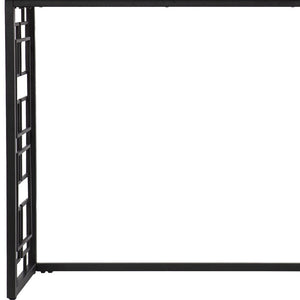 42" White and Black Glass and Metal Sled Console Table