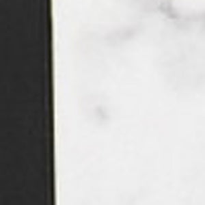 39" White and Black Faux Marble Sled Console Table