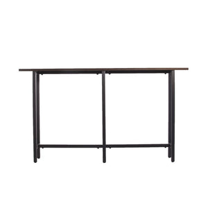 54" Espresso and Black Wood and Iron Console Table