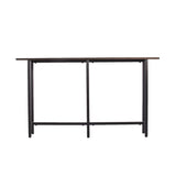 54" Espresso and Black Frame Console Table