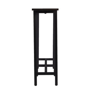 54" Espresso and Black Wood and Iron Console Table