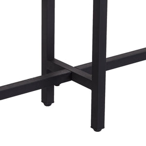 54" Espresso and Black Wood and Iron Console Table