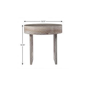 20" Brown Manufactured Wood Round End Table